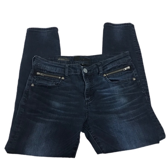Kut from the Kloth Dark Blue Emma Zip Ankle Skinny Jeans - Picture 4 of 14